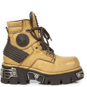 New Rock Shoes Yellow Brown M-924-C2 Combat 38